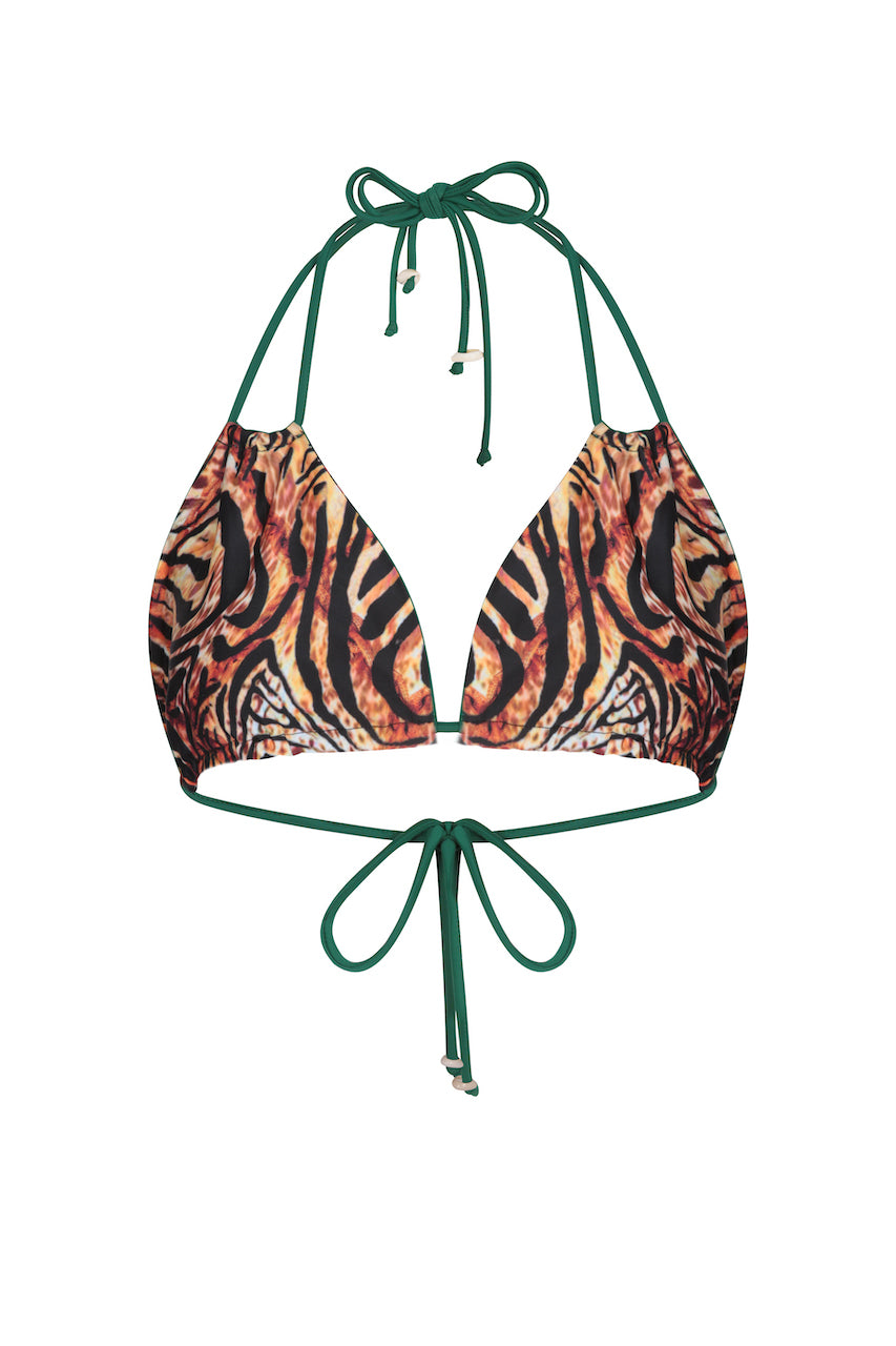 Fuller bust Seychelles Reversible Triangle bikini top - Tiger